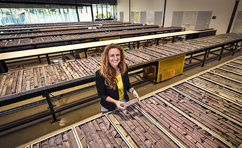 Holly Bridgwater at the SA Drill Core Reference Library