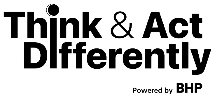 Think & Act Differently, Powered by BHP logo